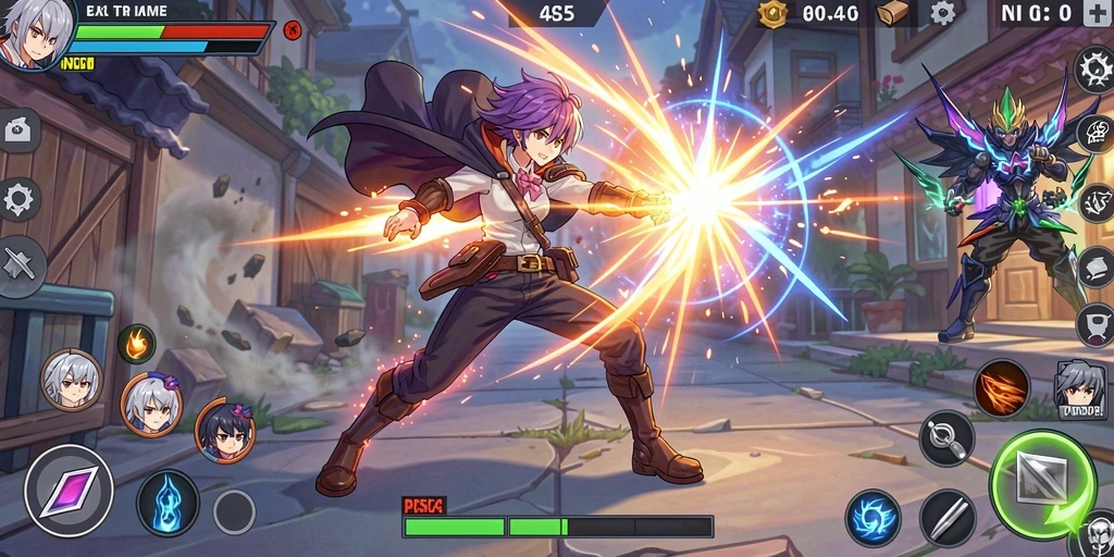Berinteraksi dengan teman dalam mode multiplayer.